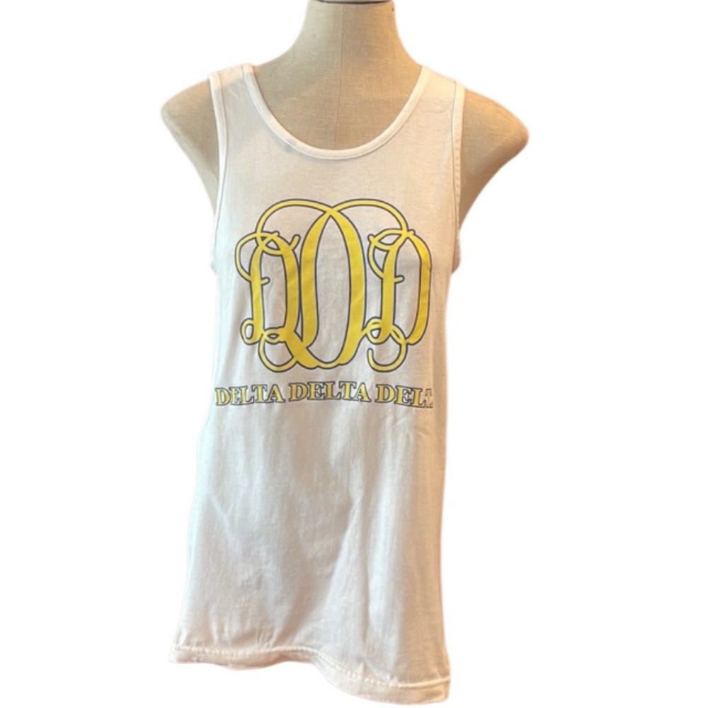 Tri delta sorority tank top S white
